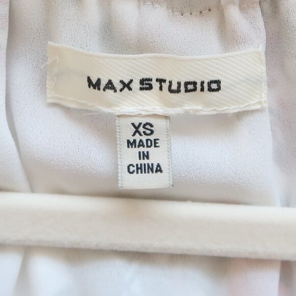 Max Studio White Floral Halter Knee Length Midi Dress With Ruffle Hem Size XS - Picture 8 of 14